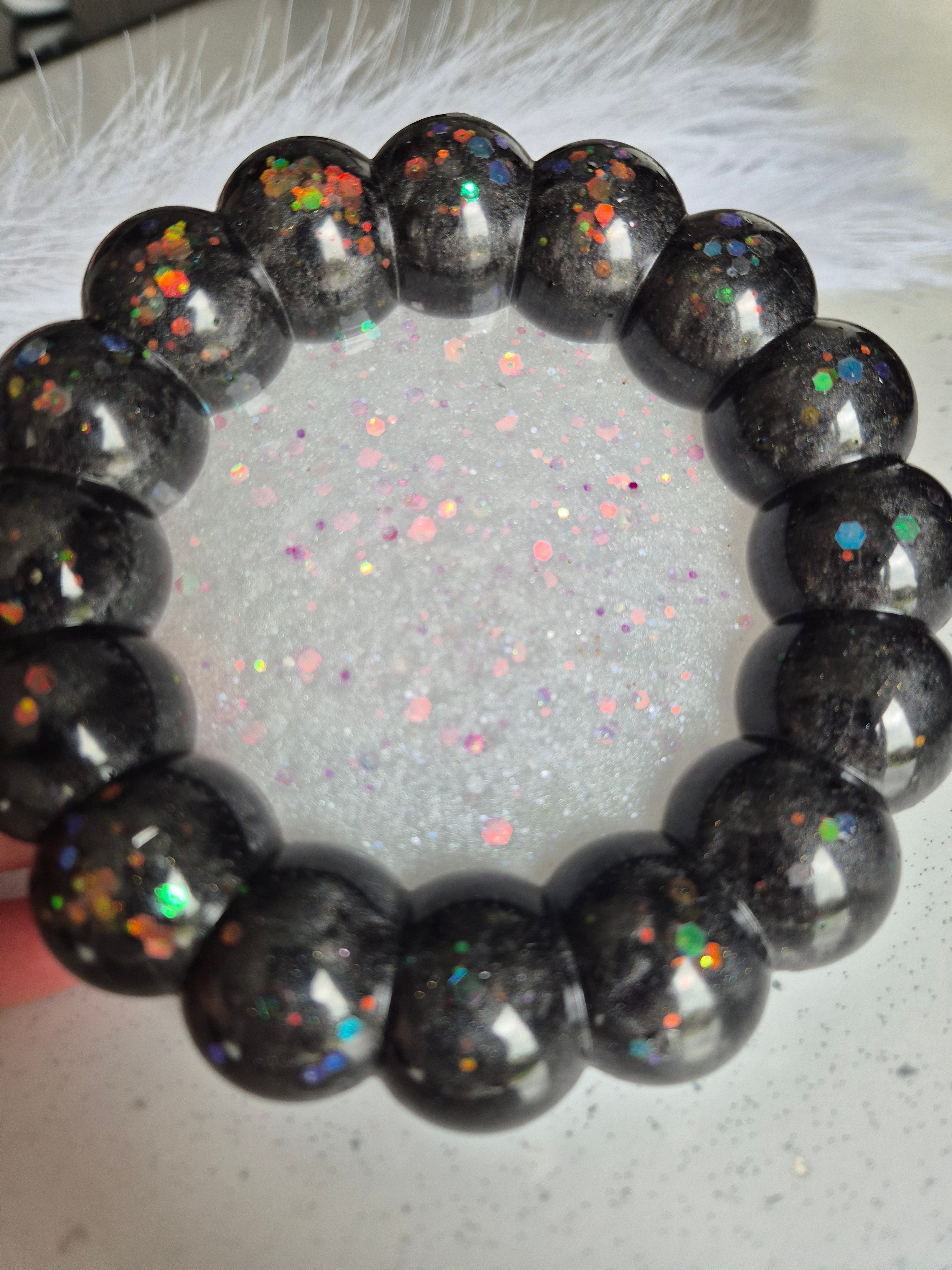Glatter Black and white bubble trinket tray.