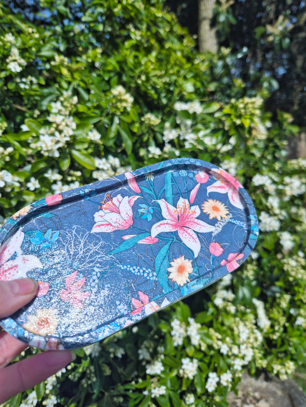 Flower Decoupage Trinket Tray