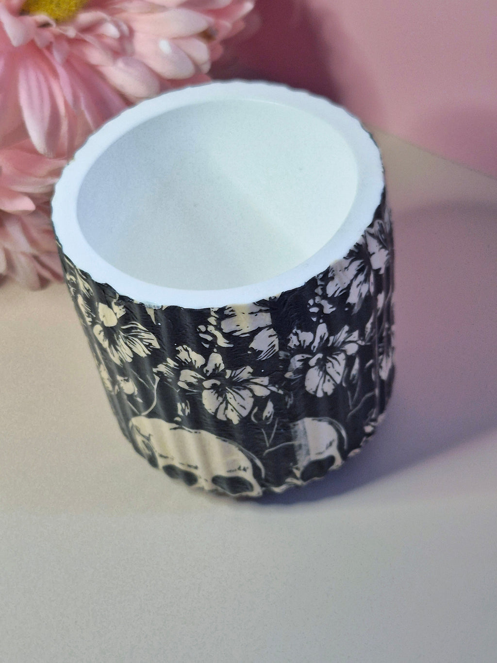 Skull Decoupage Pot
