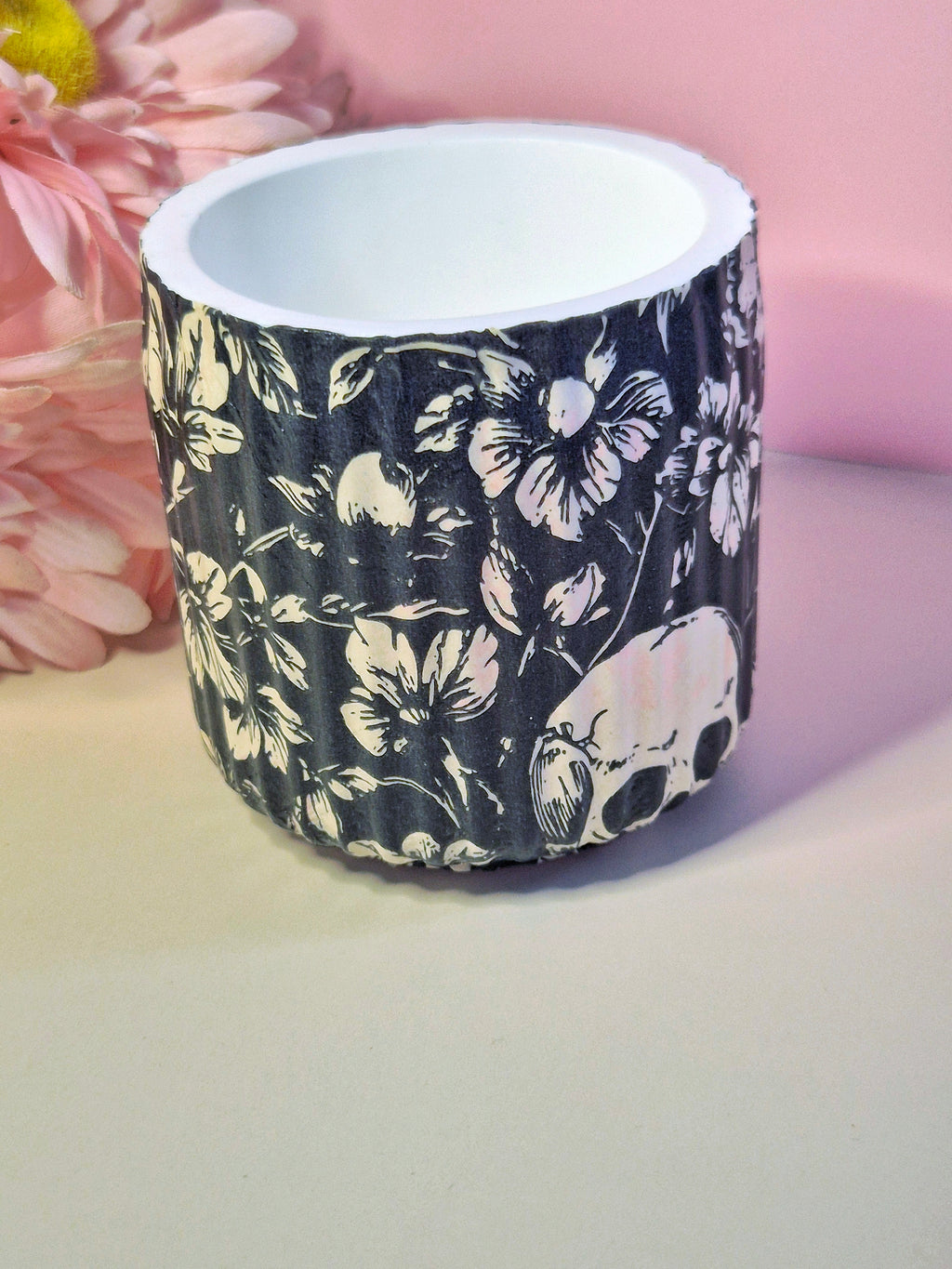 Skull Decoupage Pot