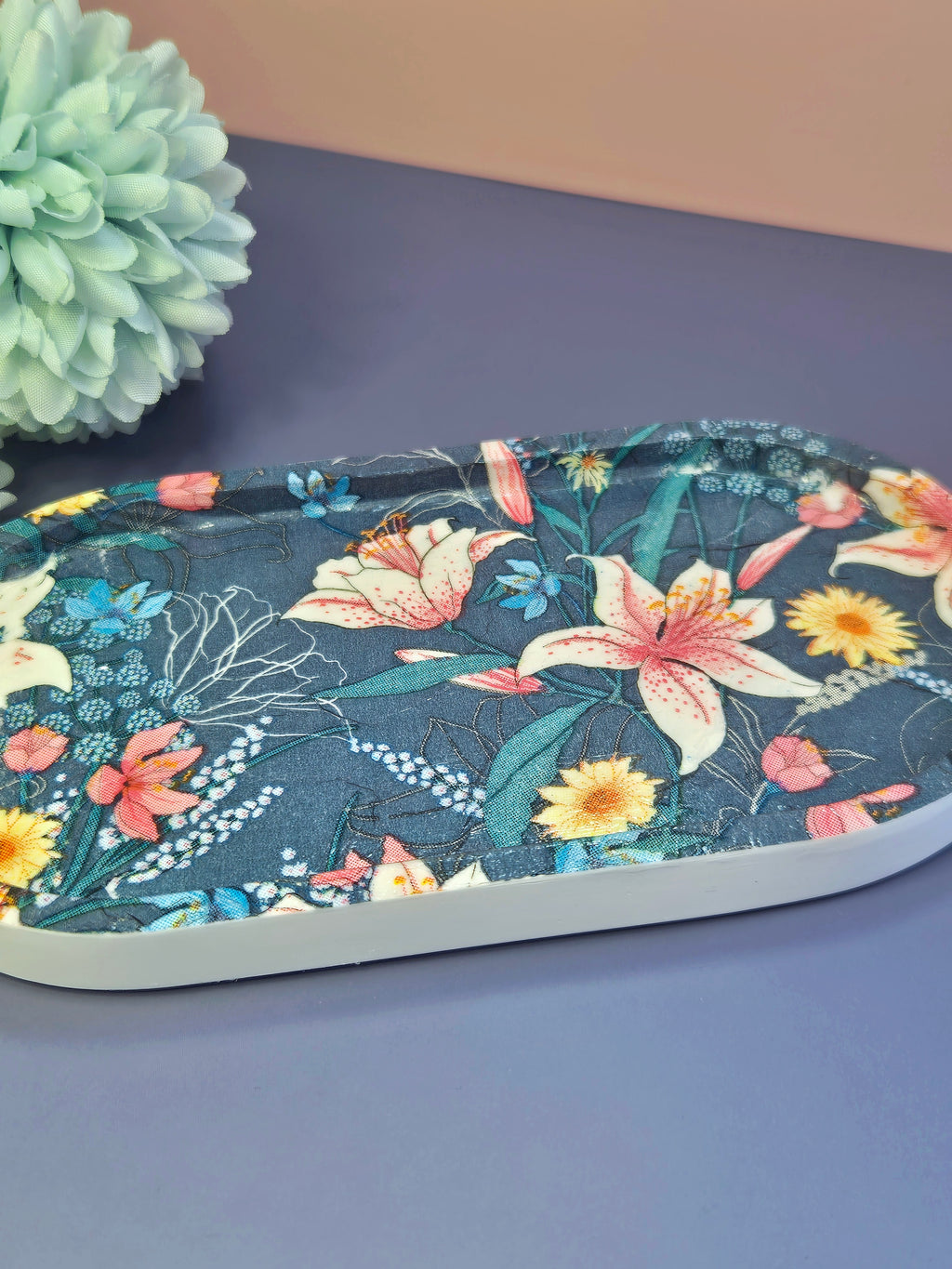 Flower Decoupage Trinket Tray