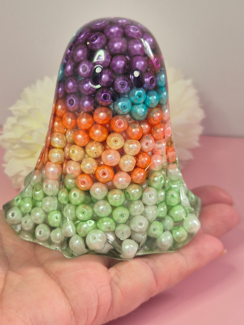 Large Beaded Resin Ghost