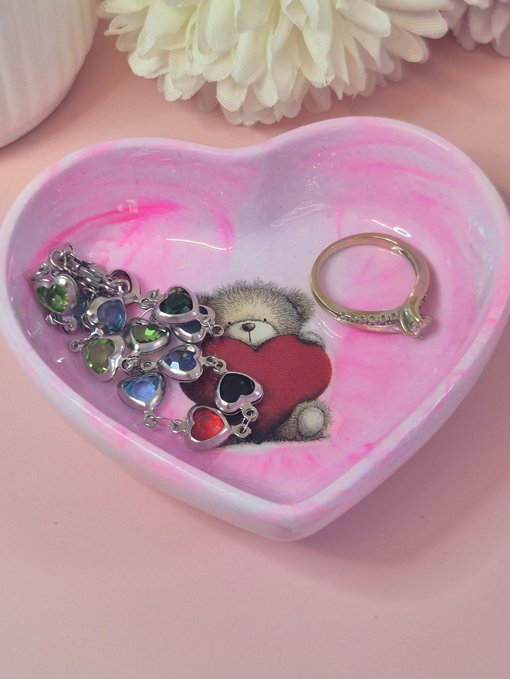 Teddy Large Hearts Trinket Dish