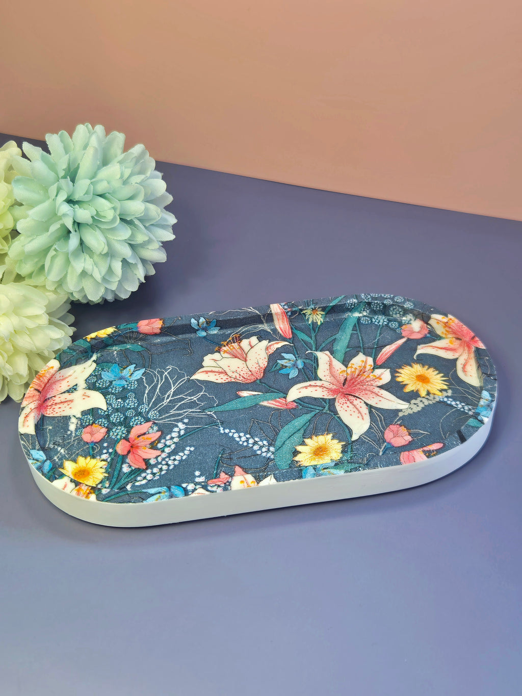 Flower Decoupage Trinket Tray