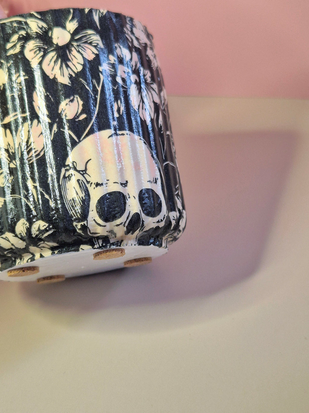 Skull Decoupage Pot